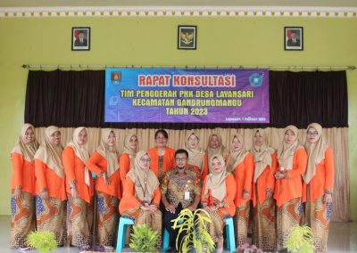 Rapat Konsultasi Tim Penggerak PKK Desa Layansari Kecamatan Gandrungmangu Tahun 2023